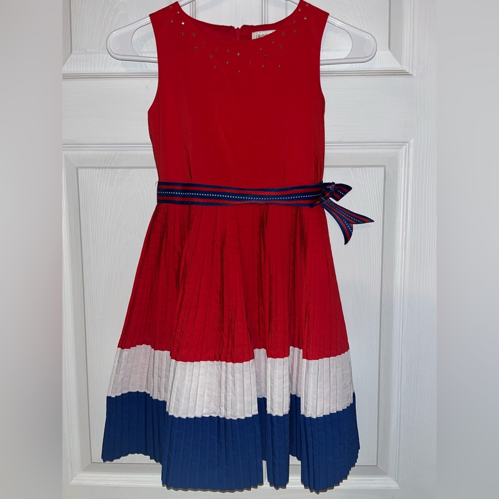 The Children's Place Red and White Pleated Tie Front Sundress